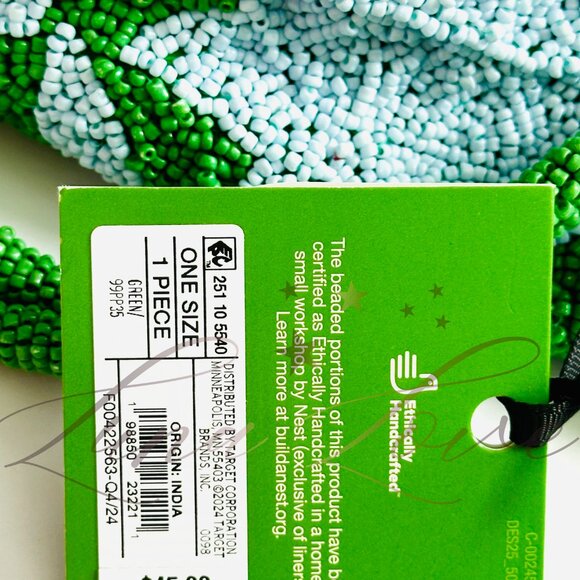 KATE SPADE New York x Target Beaded Classic Rose Drawstring Bucket In Green NWT - Picture 12 of 12